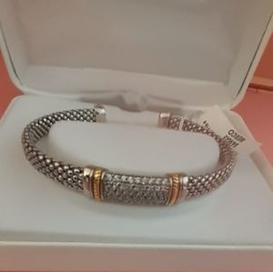 Nwt Sterling silver bling Rhinestone cuff bangle